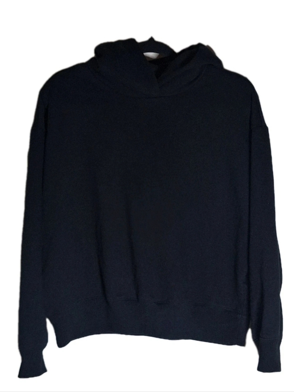 A New Day Hoodie Women's Size L Cropped Pullover Sweatshirt Black EUC